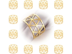 Rebe-12 Anillos Para Servilletas De Oro Con Brillo Metálico Y Diseño Geométrico Hueco Para Ambientes Decorativos