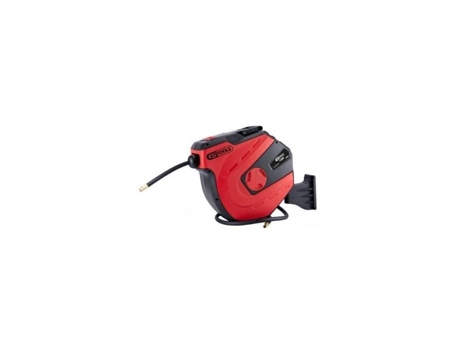 KS TOOLS Carrete para manguera de aire y agua, montaje en pared, 15 M, 1/4 pulgadas, 515.3440