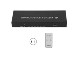 Conmutador Hdmi 2.0 Con 2 Entradas Y 4 Salidas, Uhd 4k Para Ps4, Mando A Distancia E Interfaz Multimedia.