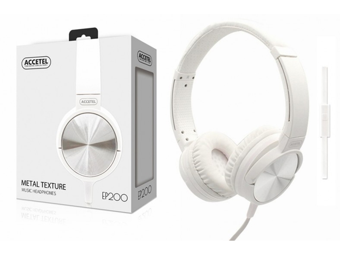 Auriculares con Cables ACCETEL EP200 (On Ear - Micrófono - Blanco)