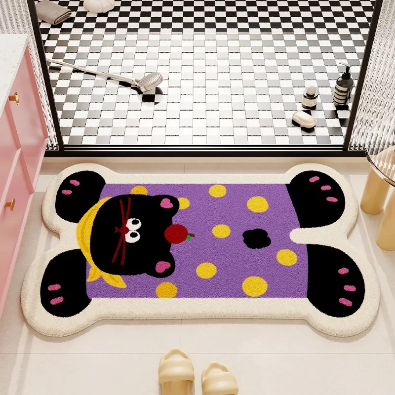 (estilo 9 60x90cm) Bonita Alfombra De Baño De Dibujos Animados, Absorbente Y Suave