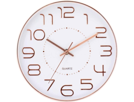 Reloj De Pared thinia home original oro rosa 25 cm en con esfera blanca ø25