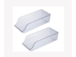 Juego de 2 cestas organizadoras para refrigerador, compatibles con latas de refresco, para cocina y congelador
