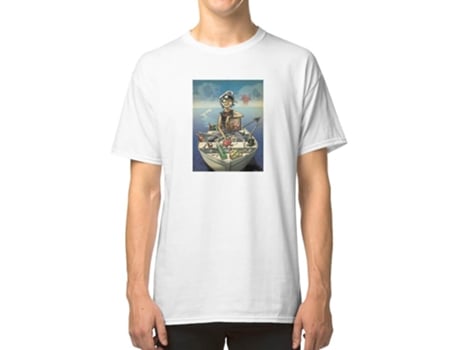 Camiseta ROCKINSTONE Gorilaz Go To Sea Algodón para Hombre (M - Azul)
