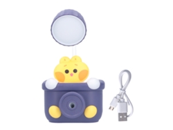 Ats-lámpara De Escritorio Usb Gatito Cartoon Con Porta Lápices, Afilador Y Luz Led Azul