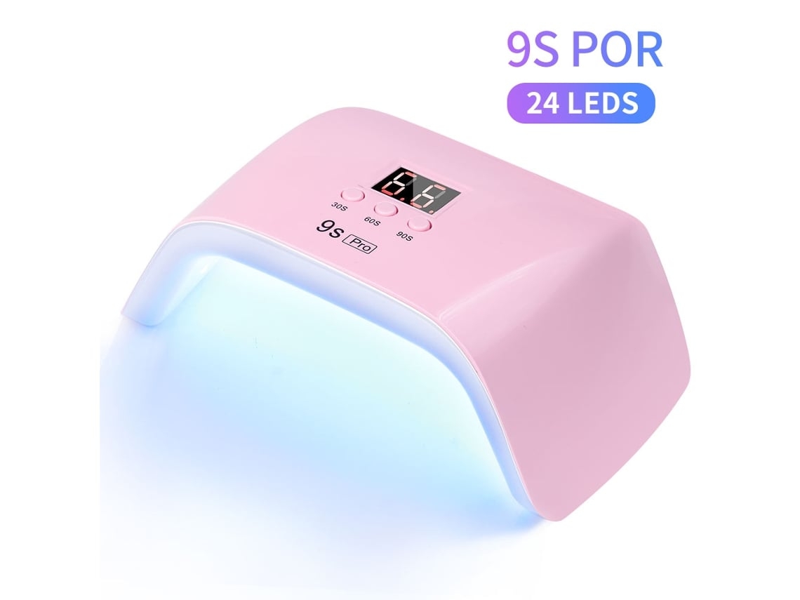 Lámparas de uñas con 24 LED, luz UV LED para secado de uñas en gel, 3 temporizadores, color rosa Lalamoli