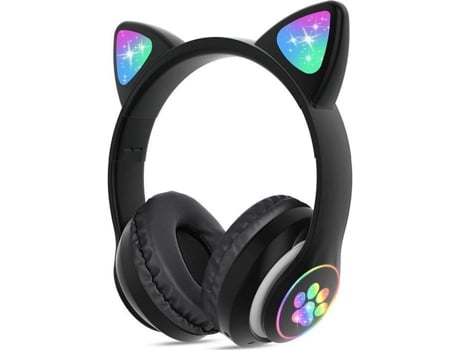 Auriculares Bluetooth Luces Led Oreja De Gato Plegables Inalámbricas Para Niños Con Micrófono Incorporado