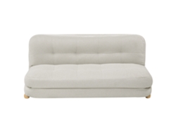 Sofá-cama Beliani Esbjerg De Linho Sintético Branco 133x78x61