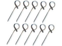 10 Ganchos De Tornillo De Acero Inoxidable Con Cabeza Hexagonal.