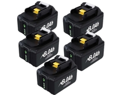 Batería para herramientas eléctricas OEM de 5 piezas, 8,0 Ah, capacidad de 8000 mAh, compatible con BL1830