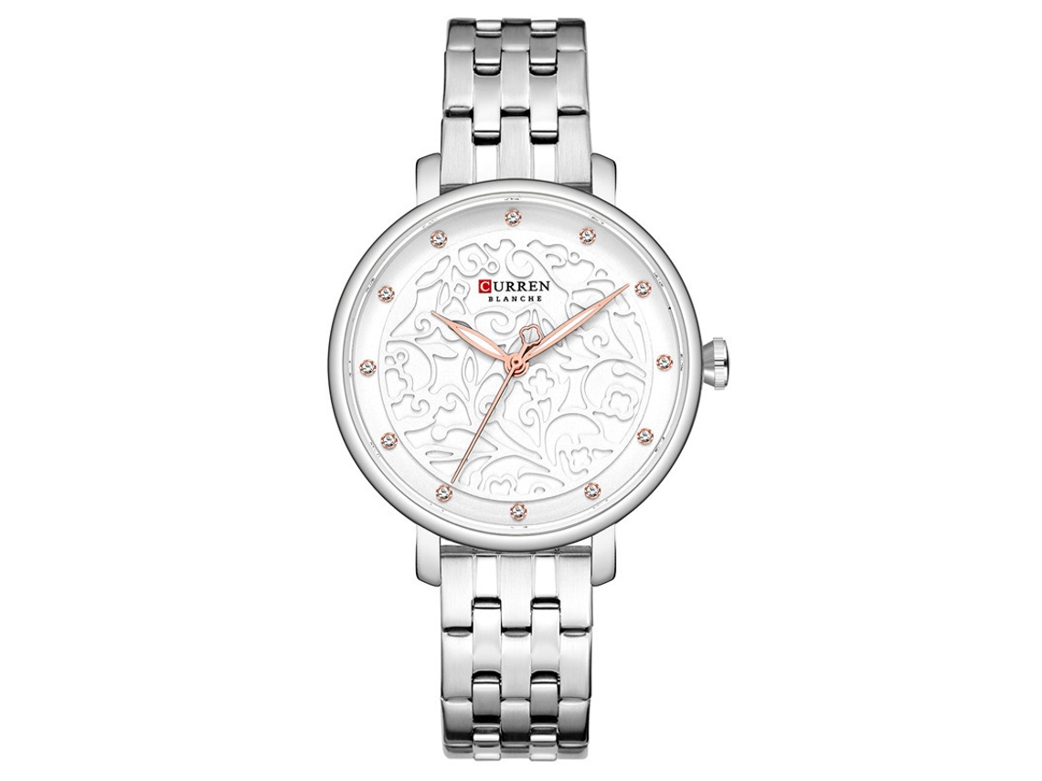 Reloj de cuarzo casual para mujer, delgado, resistente al agua, con correa de cuero plateada.