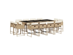 Maison Exclusive - Set Comedor De Jardín Con Cojines 13 Pzas Ratán Sintético Beige