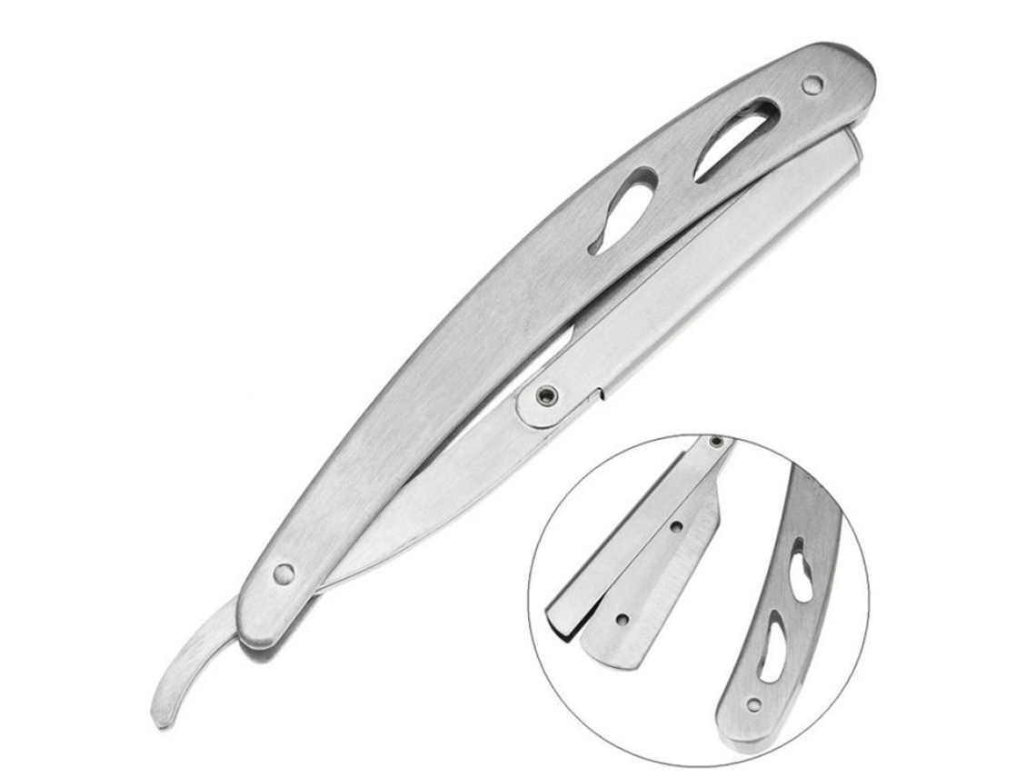 Portafolios De Cuchillas De Afeitado Recto De Acero Inoxidable Para Barberos, Porta Razor Plegable