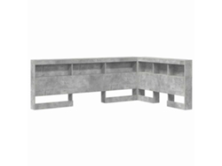 Cabecero de cama gris con almacenaje de 120 cm de madera procesada MAISON EXCLUSIVE