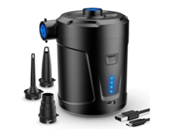 Bomba de aire eléctrica portátil de 5200 mAh con inflado y desinflado rápidos, recargable, con 4 boquillas para niños. Gusshious