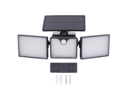 Lámpara solar de exterior 2026 con sensor de movimiento, LED de 50000 h, resistente al agua IP65, 3 cabezales, luces de seguridad para jardines y patios.