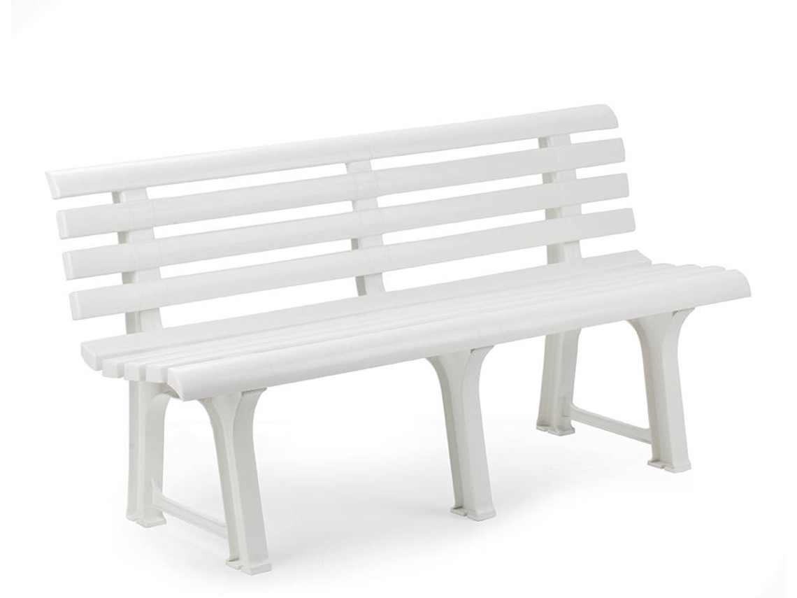 Banco de Jardín IPAE-PROGARDEN Orchidea (Resina - Blanco - 145x49x74 cm)
