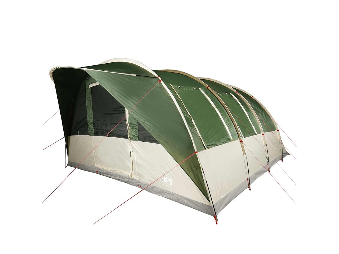Tienda de campaña familiar túnel 7 personas VIDAXL impermeable verde