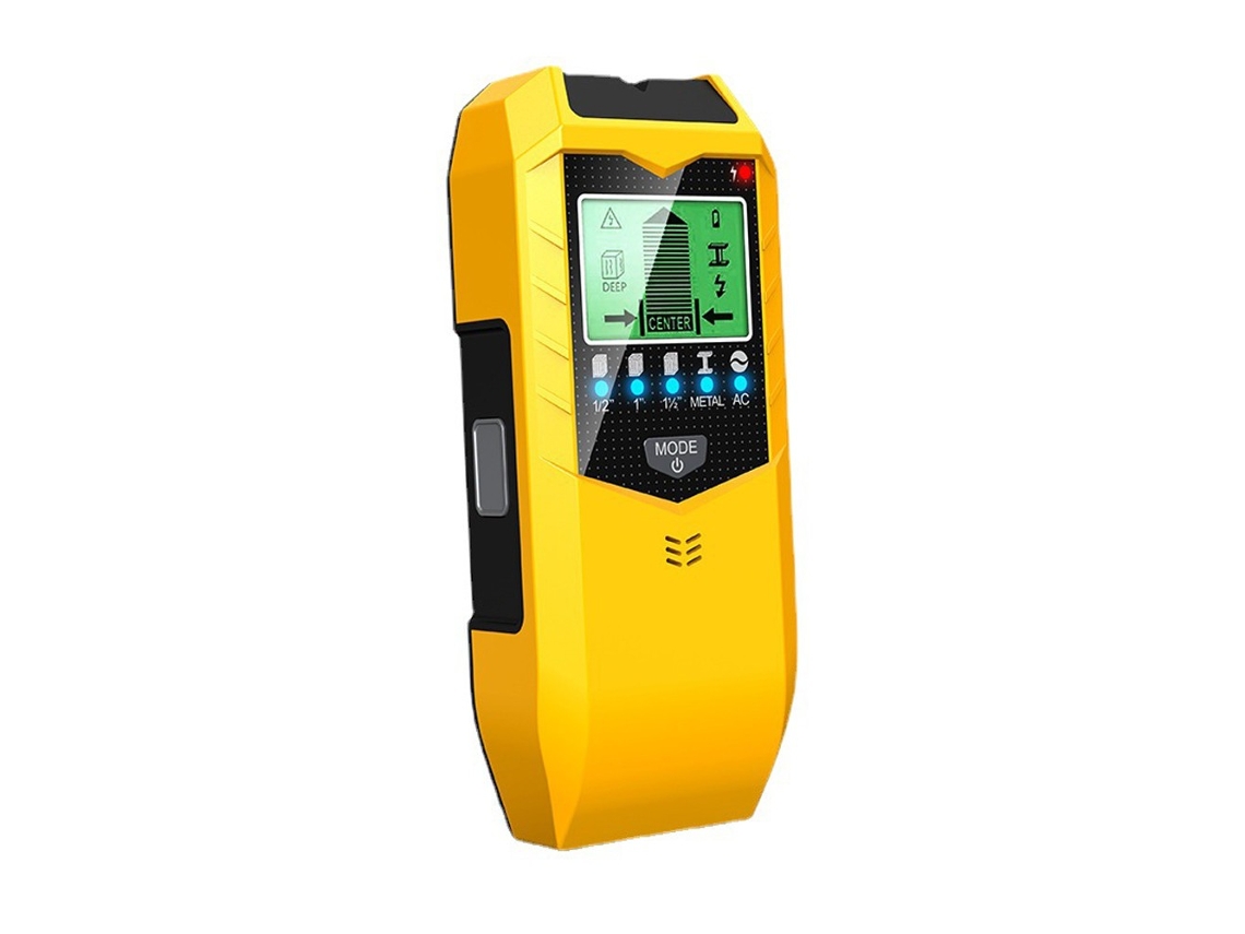 Detetor De Metais De Parede Digital Com Luz De Fundo Lcd Portátil Multifuncional Localizador De Pinos De Madeira Scanner De Parede Amarelo