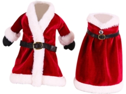 Kit De 2 Peças Criativo Com Decoração De Garrafa De Vinho, Incluindo Vestido E Roupa Natalina Para Enfeitar A Garrafa