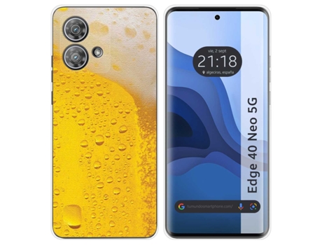 Funda Diseño Cerveza para Motorola Edge 40 Neo 5G TUMUNDOSMARTPHONE Silicona Multicolor