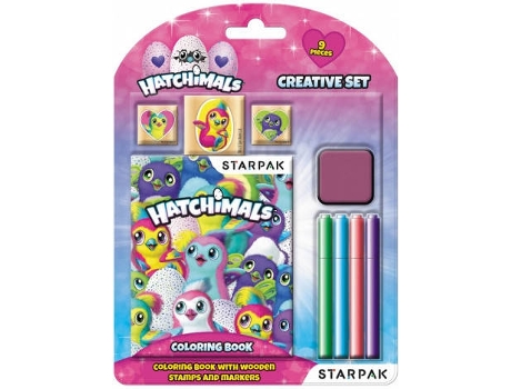 Libro para Colorear HATCHIMALS (9 Piecas)