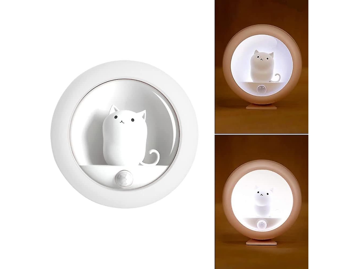 Lámpara Led Infantil Con Sensor Automático, Diseño Magnético, Bonita Y Compacta, Cable De Carga Usb, Con Forma De Gato.