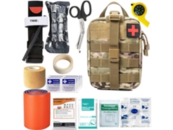 Kit de emergencia multifuncional, equipo de supervivencia para acampar al aire libre, botiquín de primeros auxilios táctico Cuich