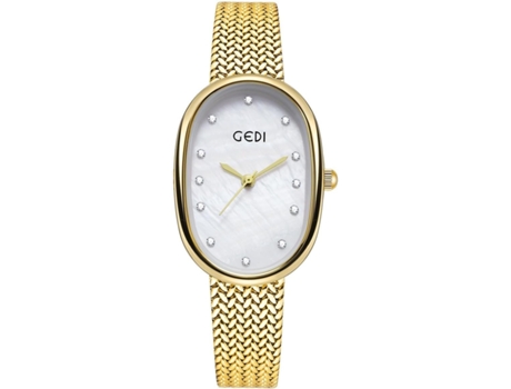 VEANXIN Elegante reloj de mujer de acero inoxidable ajustable resistente al agua hasta 30 m-oro rosa blanco