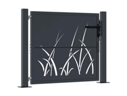 Maison Exclusive - Puerta De Jardín Antracita 100x75 Cm De Acero Con Diseño De Césped