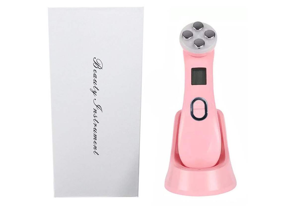 Masajeador facial ultrasónico para el cuidado de la piel, dispositivo de belleza ultrasónico rosa Bestvite