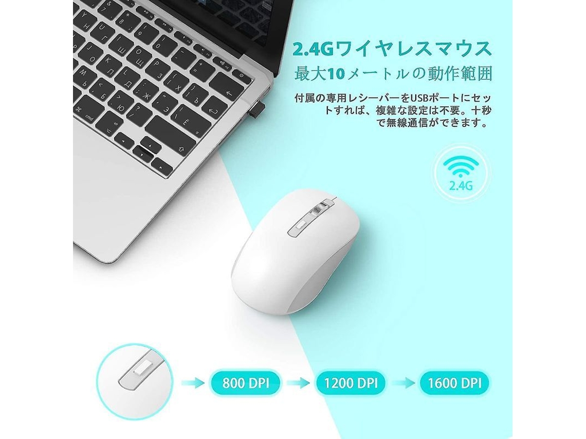 Fasst-ratón Bluetooth Blanco Puro, Modo Dual Inalámbrico 2.4g (bluetooth 5.0/3.0+usb), Ratón Para Ordenador