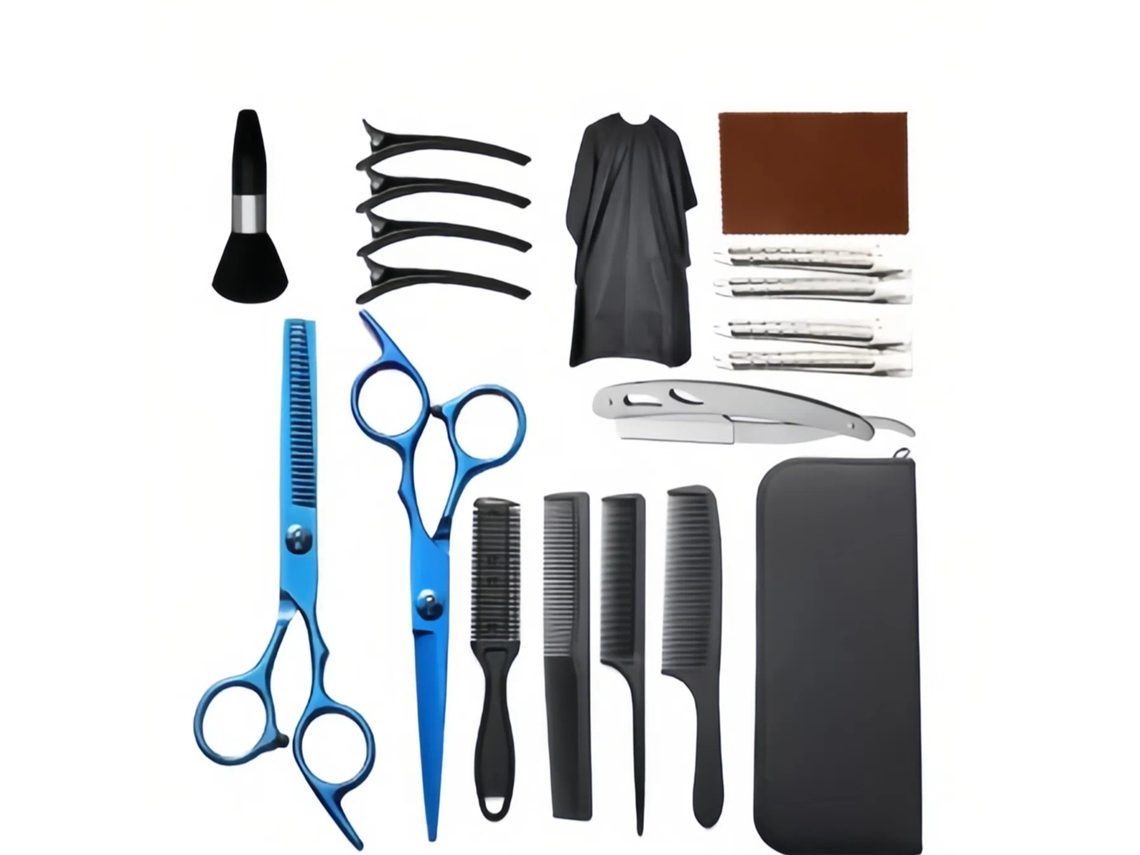 Kit de 19 tijeras para cortar el cabello, para uso en salones de belleza y barberías - Digitallab