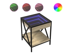 Maison Exclusive - Mesita De Noche Con Infinity Led Roble Sonoma 40x40x49 Cm