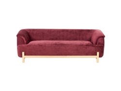Sofá de 3 plazas Beliani Alnor en chenilla roja 205x85x67