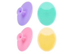 4 cepillos faciales de silicona para limpieza profunda, exfoliación y masaje para el cuidado de la piel.