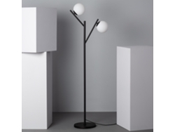 LEDKIA Lámpara de Pie Metal y Cristal Balts Negro