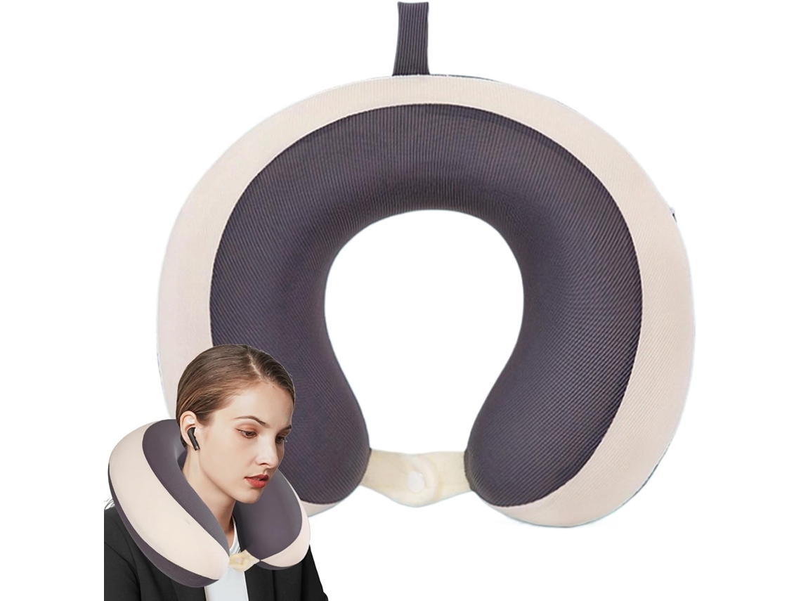 Almohada De Viaje Para Avión | Almohada Cervical En Forma De U Con Funda Extraíble, Tejido Refrescante Y Soporte