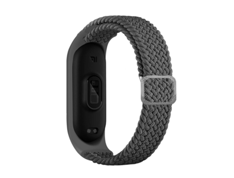 Correa de nailon lazo elástico ajustable elásticos trenzados para Xiaomi Mi Band 5/Band 6/Band 7 - canoso