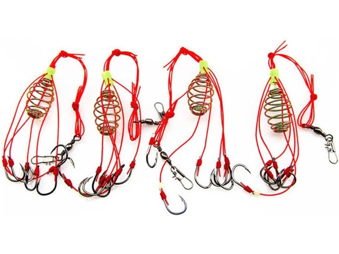 Juego De Anzuelos Portátiles Circle Fish, 4 Unidades/lote, Anzuelo Pesca Explosivo, Para Jaula Pesca, Afila...