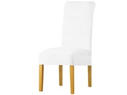 Funda para silla de comedor Siurn de terciopelo blanco (1 pieza)