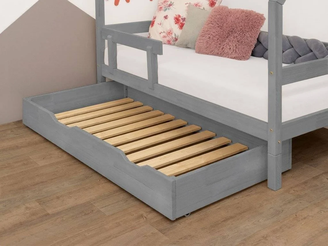 Cajón para Cama BENLEMI Buddy (Gris - Madera - 120x180x22 cm)