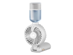 Mini ventilador portátil de mano con pantalla digital y pulverizador plegable USB