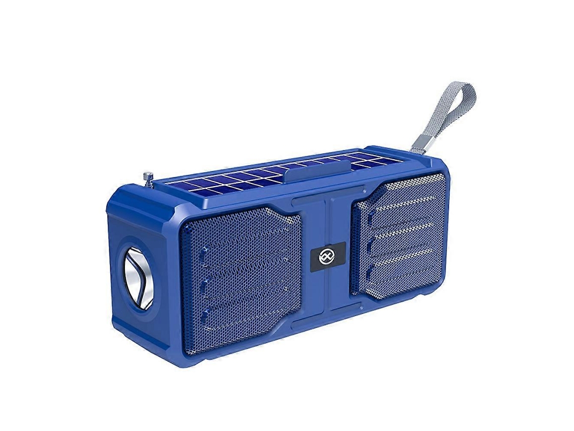Altavoz Bluetooth estéreo con energía solar y linterna azul Chennnls