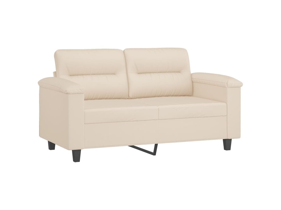 Juego De Sofás Con Cojines 2 Piezas Tela Microfibra Beige