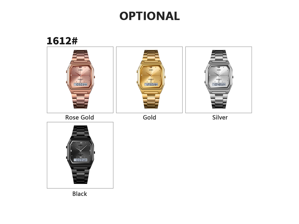 Relógio De Quartzo Unissex Pulseira De Silicone Casual Ouro Rosa 50m À Prova D'água