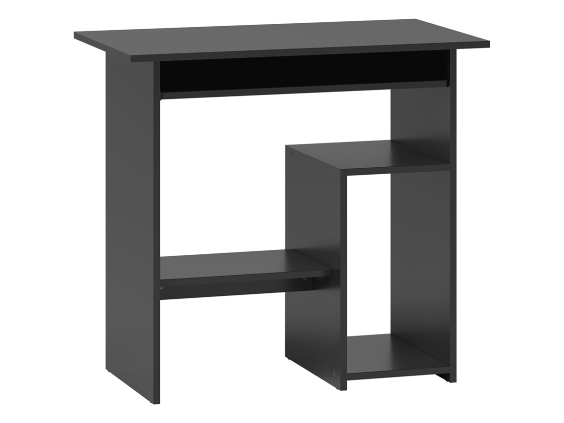 Mesa Para Computadora Con Compartimentos Y Almacenamiento 80x45x75 Cm Negra