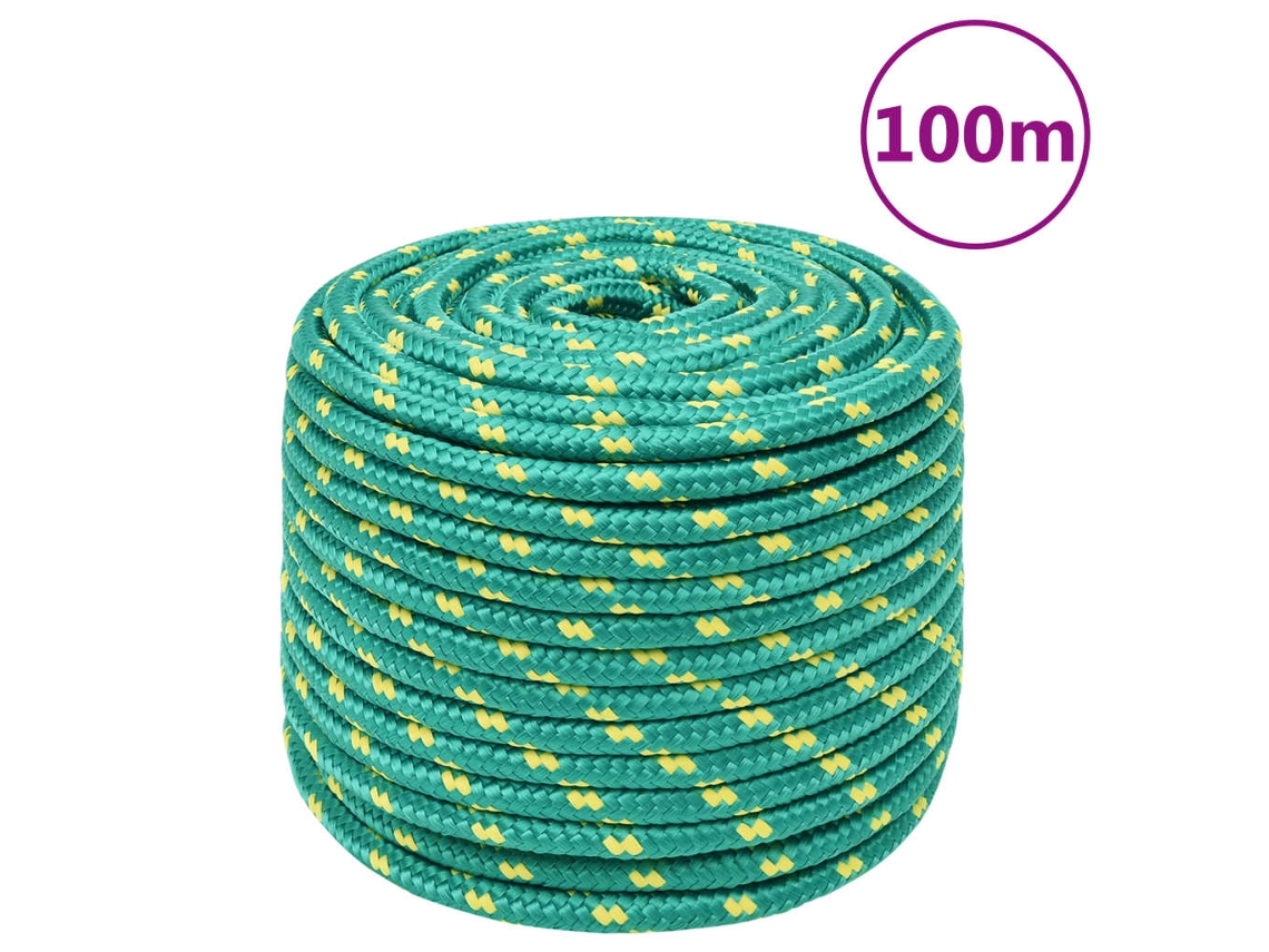 Cuerda De Barco Polipropileno Verde 12 Mm 100 M