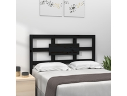 Cabecero De Cama Madera Maciza De Pino Negro 95,5x4x100 Cm