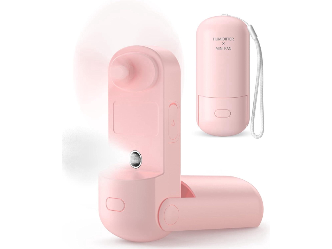 Ventilador de bolsillo Liptaptyn, recargable por USB, portátil, plegable, silencioso, mini ventilador de mano (rosa)